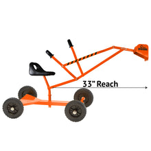 Load image into Gallery viewer, 33 inch digging reach of the Orange Special Edition Big Dig and Roll on a White Background