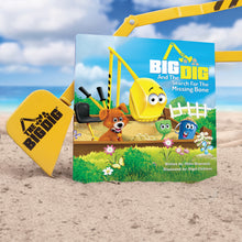 Load image into Gallery viewer, Big Dig  Book with Big Dig Bucket on the Beach