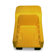 Load image into Gallery viewer, The Big Dig Dump Truck rear view of dump bed lifted on a white background