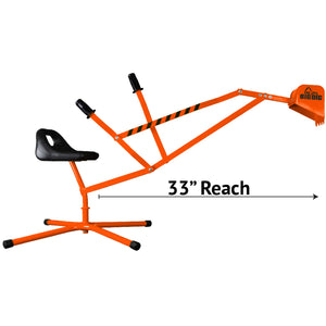 Orange Special Edition Big Dig with 33 inch digging reach callout on White Background