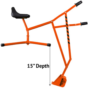 Orange Special Edition Big Dig with 15 inch digging depth callout on White Background