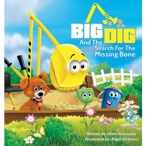 Big Dig Book Cover with Puppy, Shovel and Bucket